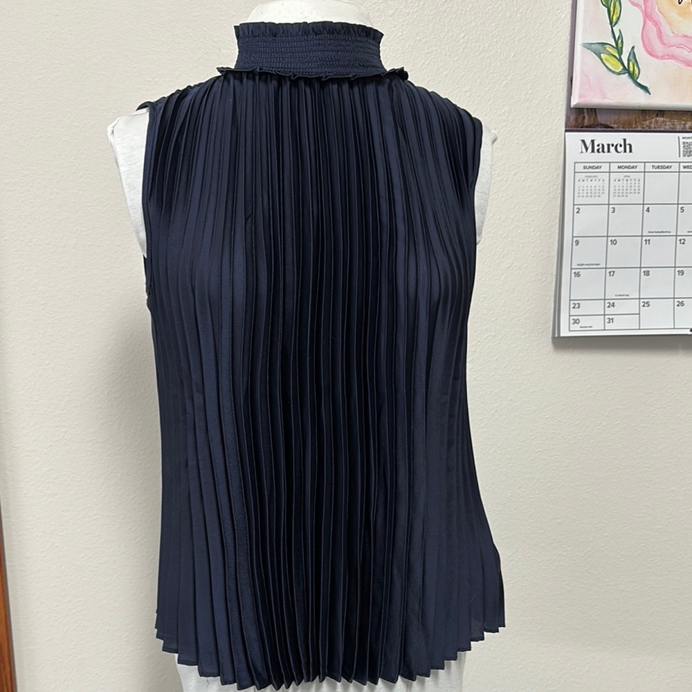 Elegant Black Pleated Women's Top